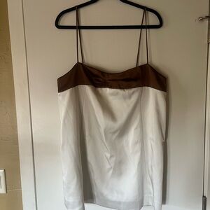 Free People Brown and White Mini Dress